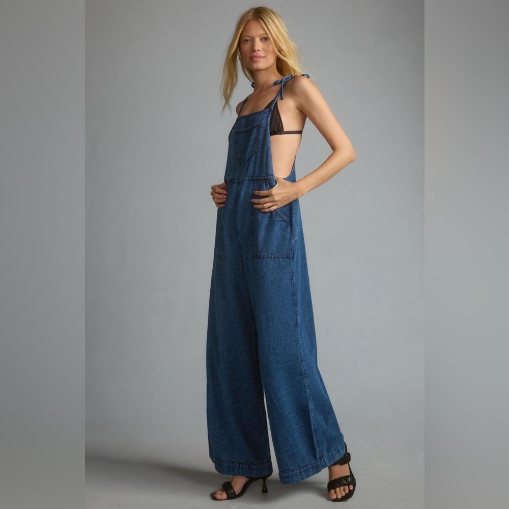 By Anthropologie Wide-Leg Denim Jumpsuit